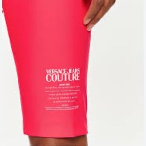 Versace Jeans Couture Hot Pink Cycling Shorts Bold Designer Athleisure Sz US 2